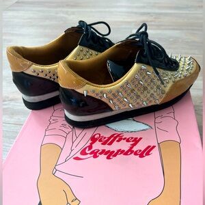 Women's Authentic Jeffery Campbell Billie Spike | Size 7 | Black and Taupe